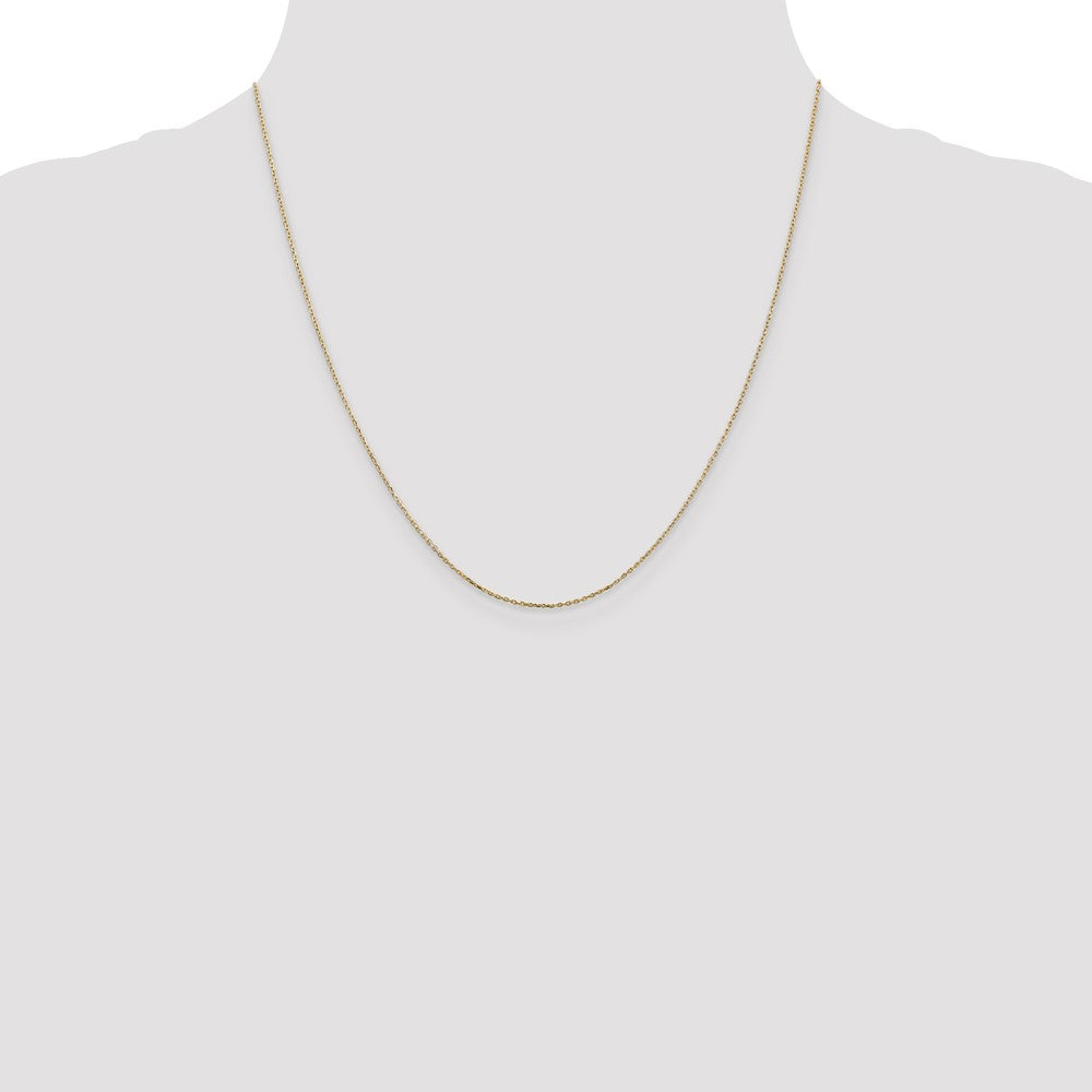 10K Gelbgold.8mm Diamantiert Ankerkette mit Karabinerverschluss Halskette