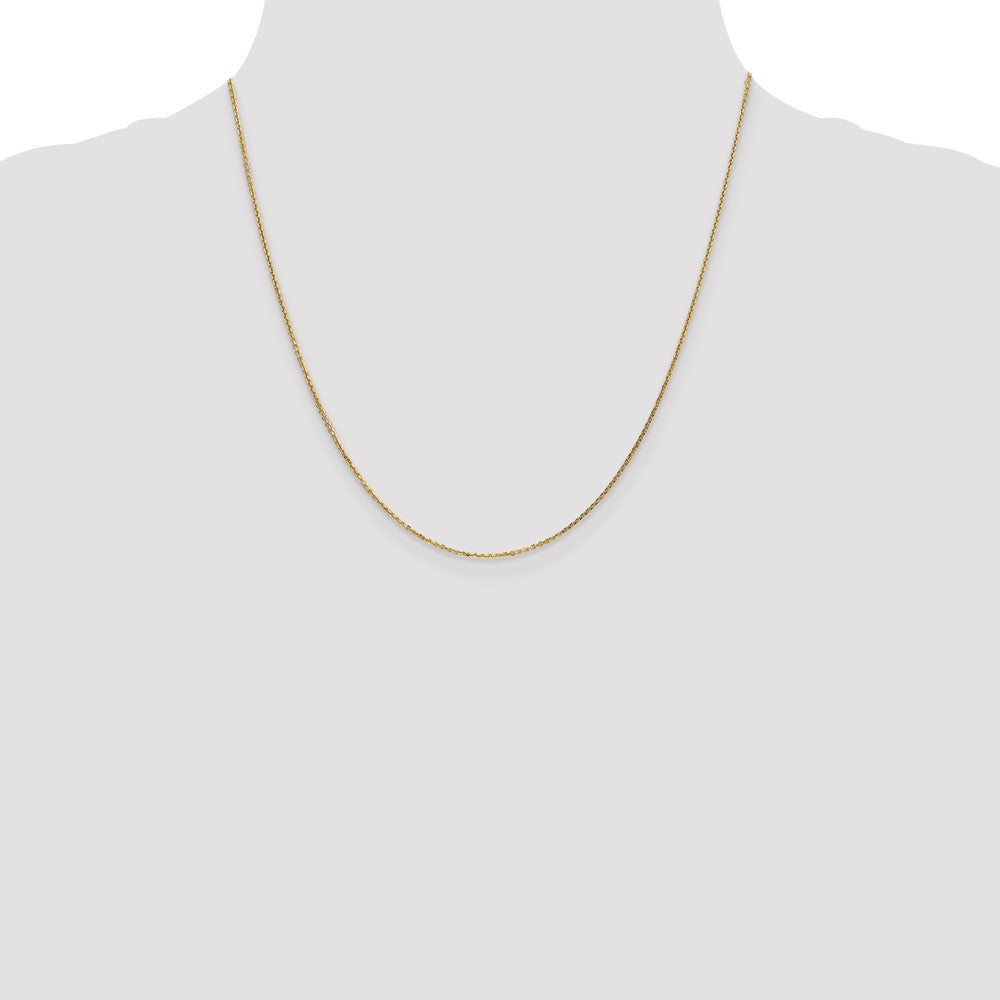 10K Gelbgold.95mm Diamantiert Ankerkette Halskette