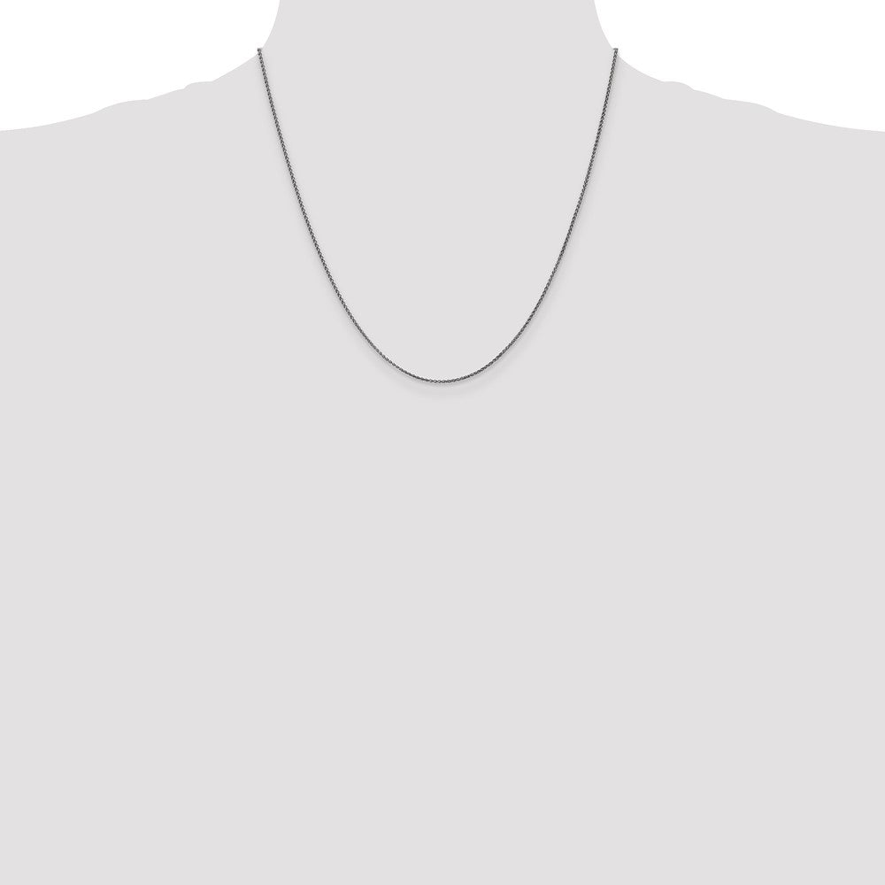 10K Weißgold 1.25mm Diamantiert Ährenkette Halskette