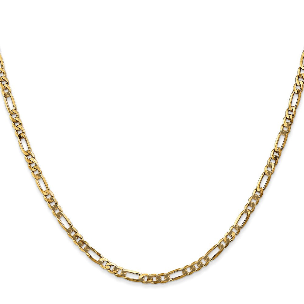 10K Gelbgold 3.25mm Flach Figaro Halskette