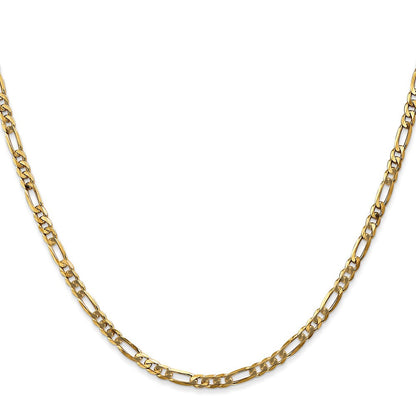10K Gelbgold 3.25mm Flach Figaro Halskette