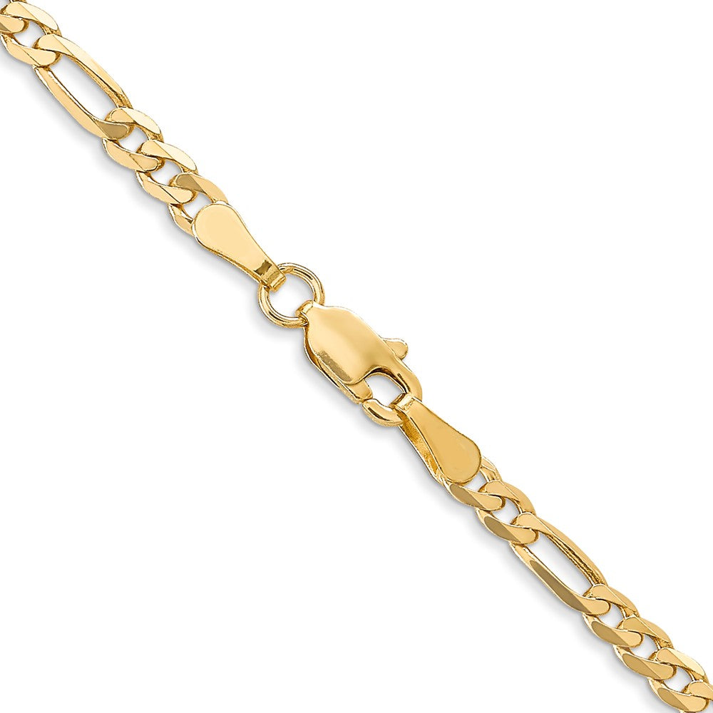10K Gelbgold 3.25mm Flach Figaro Halskette