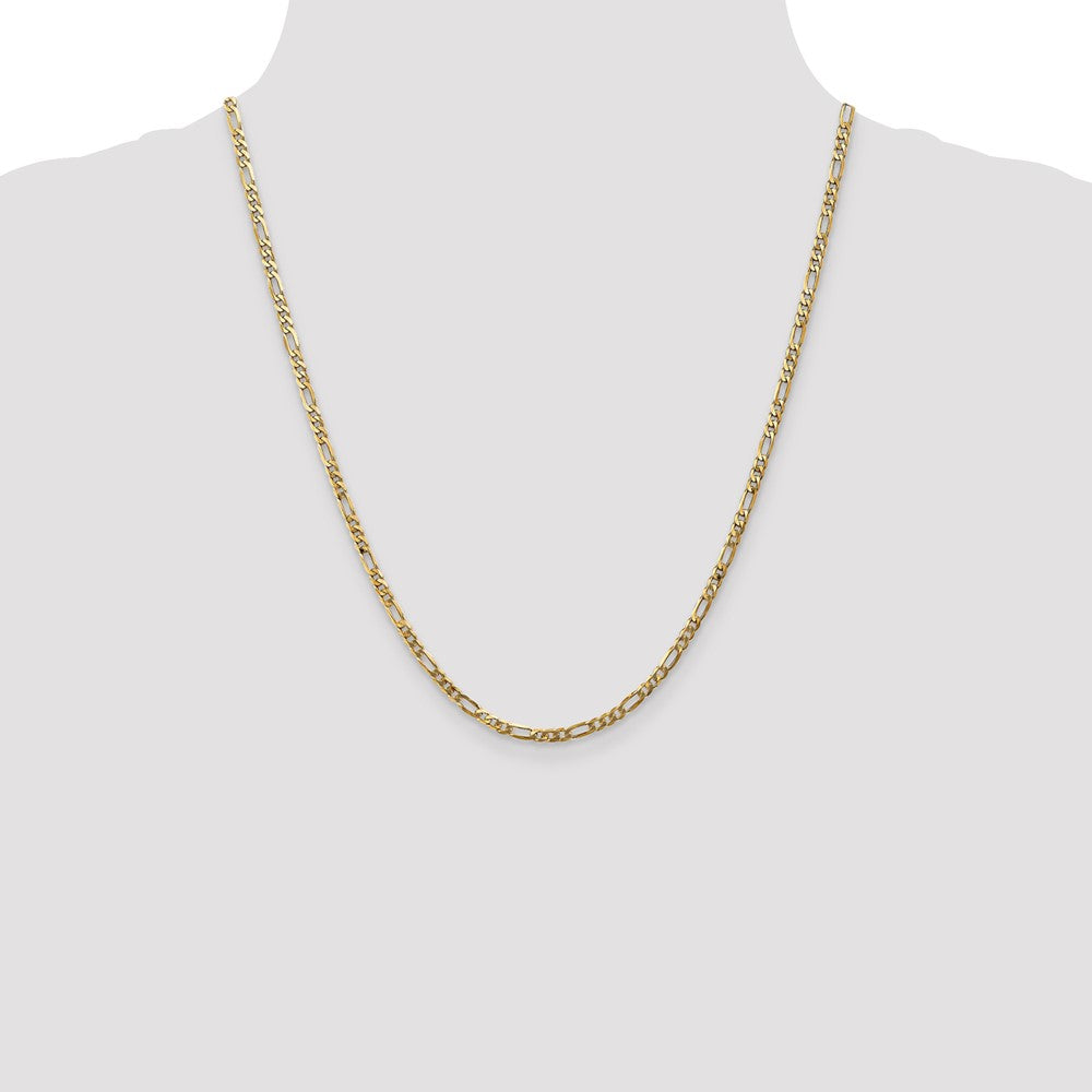 10K Gelbgold 3.25mm Flach Figaro Halskette