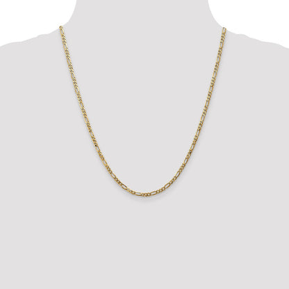 10K Gelbgold 3.25mm Flach Figaro Halskette