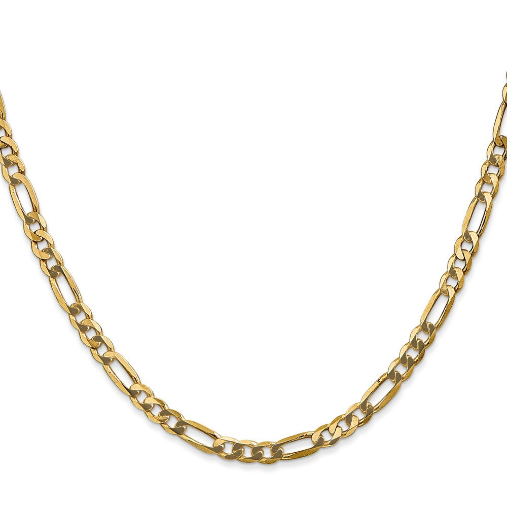10K Gelbgold 4mm Flach Figaro Halskette