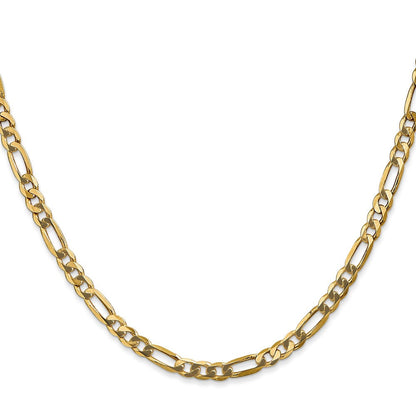 10K Gelbgold 4mm Flach Figaro Halskette