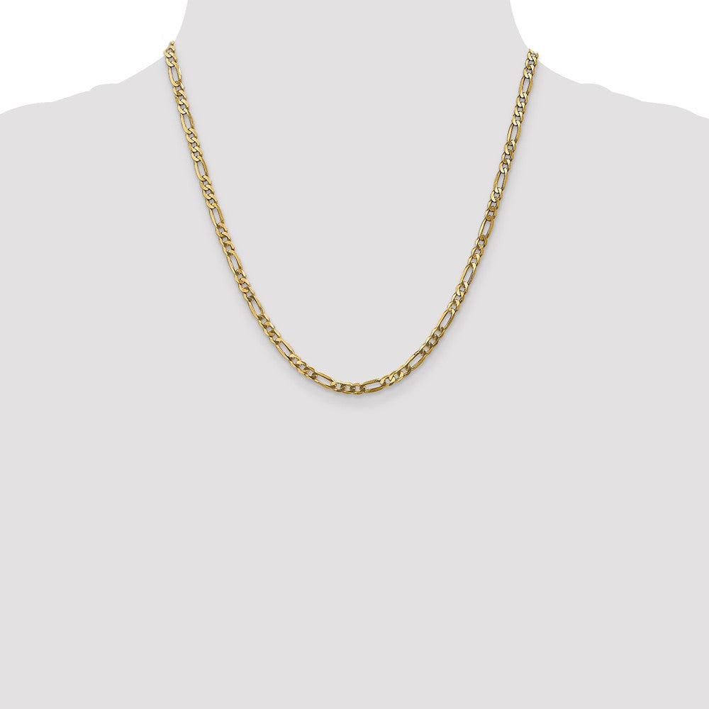 10K Gelbgold 4mm Flach Figaro Halskette
