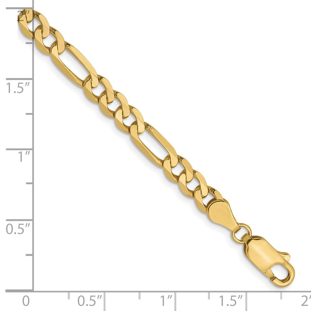 10K Gelbgold 4.75mm Flach Figaro Gliederarmband