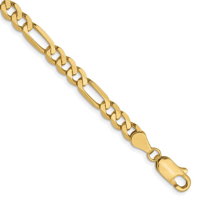 10K Gelbgold 4.75mm Flach Figaro Gliederarmband