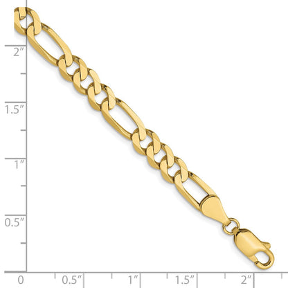 10K Gelbgold 5.25mm Flach Figaro Halskette