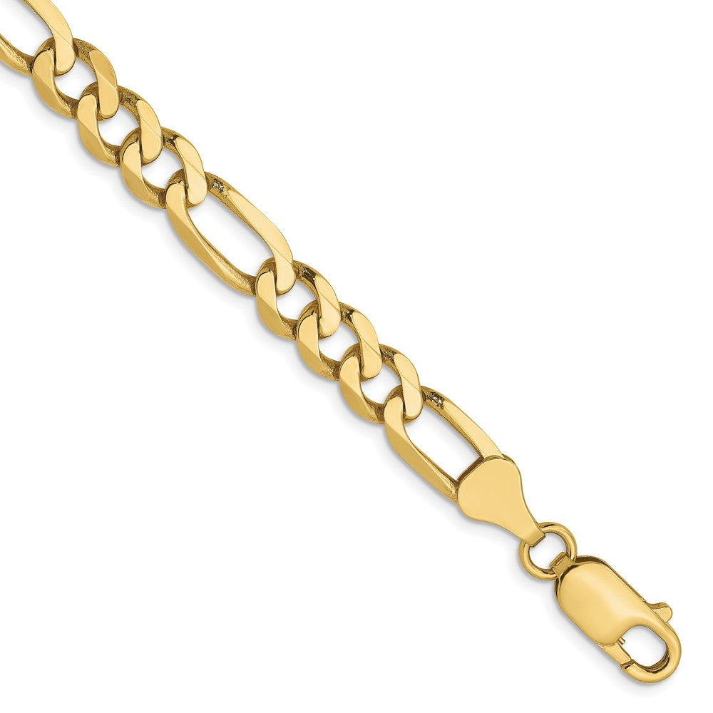7 Zoll 10K Gelbgold 6.25mm Flach Figaro Gliederarmband