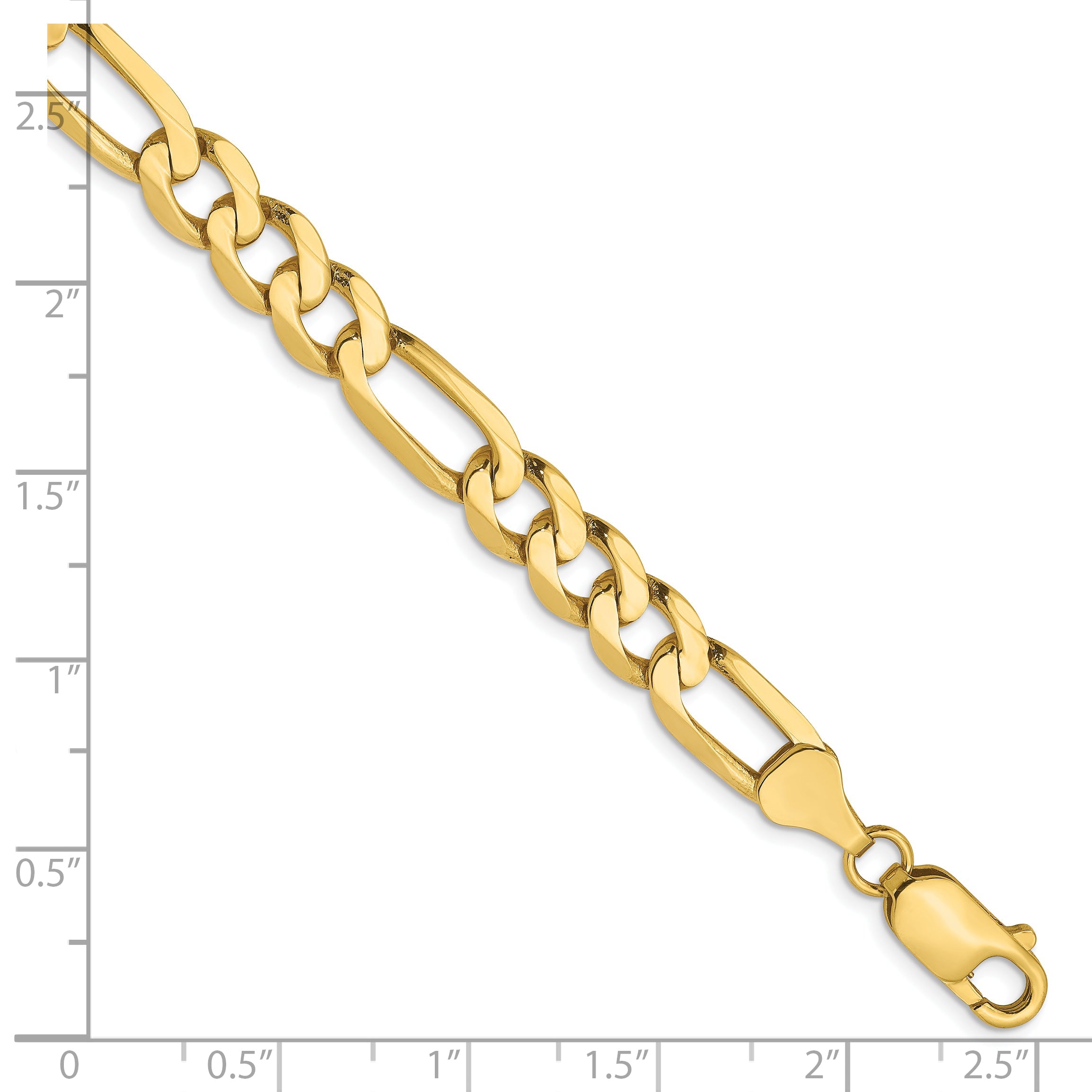 10K Gelbgold 7mm Flach Figaro Halskette