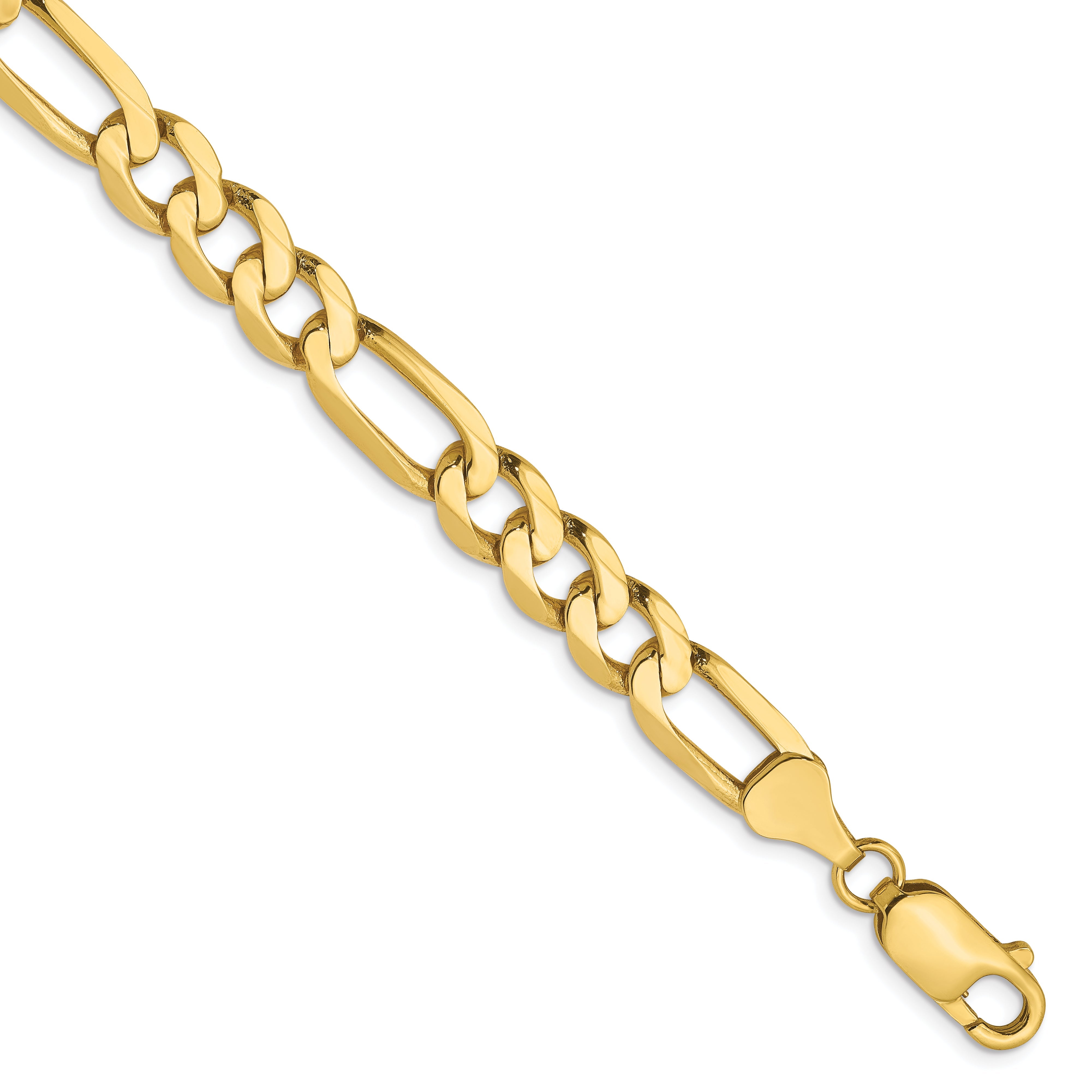 10K Gelbgold 7mm Flach Figaro Halskette