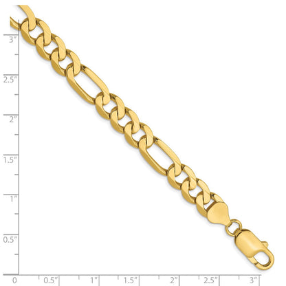 10K Gelbgold 7.5mm Flach Figaro Halskette