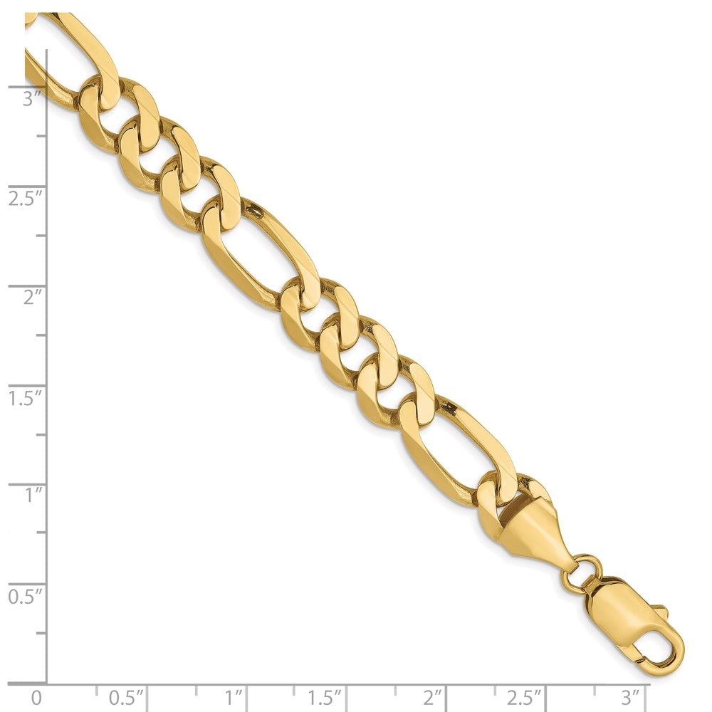 10K Gelbgold 8.75mm Flach Figaro Gliederarmband