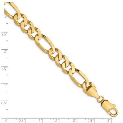 10K Gelbgold 8.75mm Flach Figaro Gliederarmband