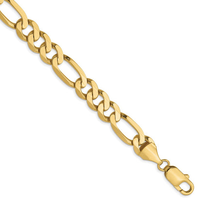 10K Gelbgold 8.75mm Flach Figaro Gliederarmband
