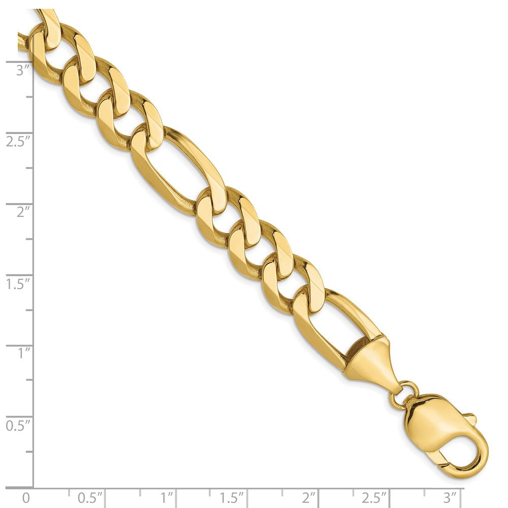 10K Gelbgold 10mm Flach Figaro Gliederarmband