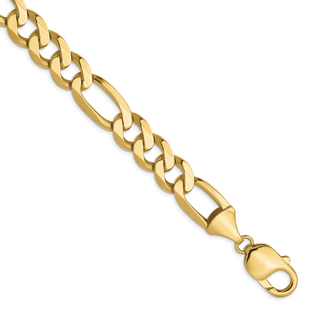 10K Gelbgold 10mm Flach Figaro Gliederarmband