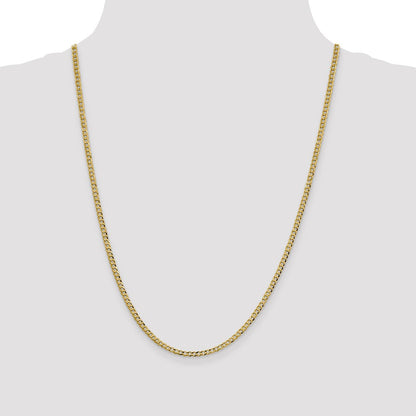 10K Gelbgold 3.1mm Leicht Flach Kubanisch Halskette
