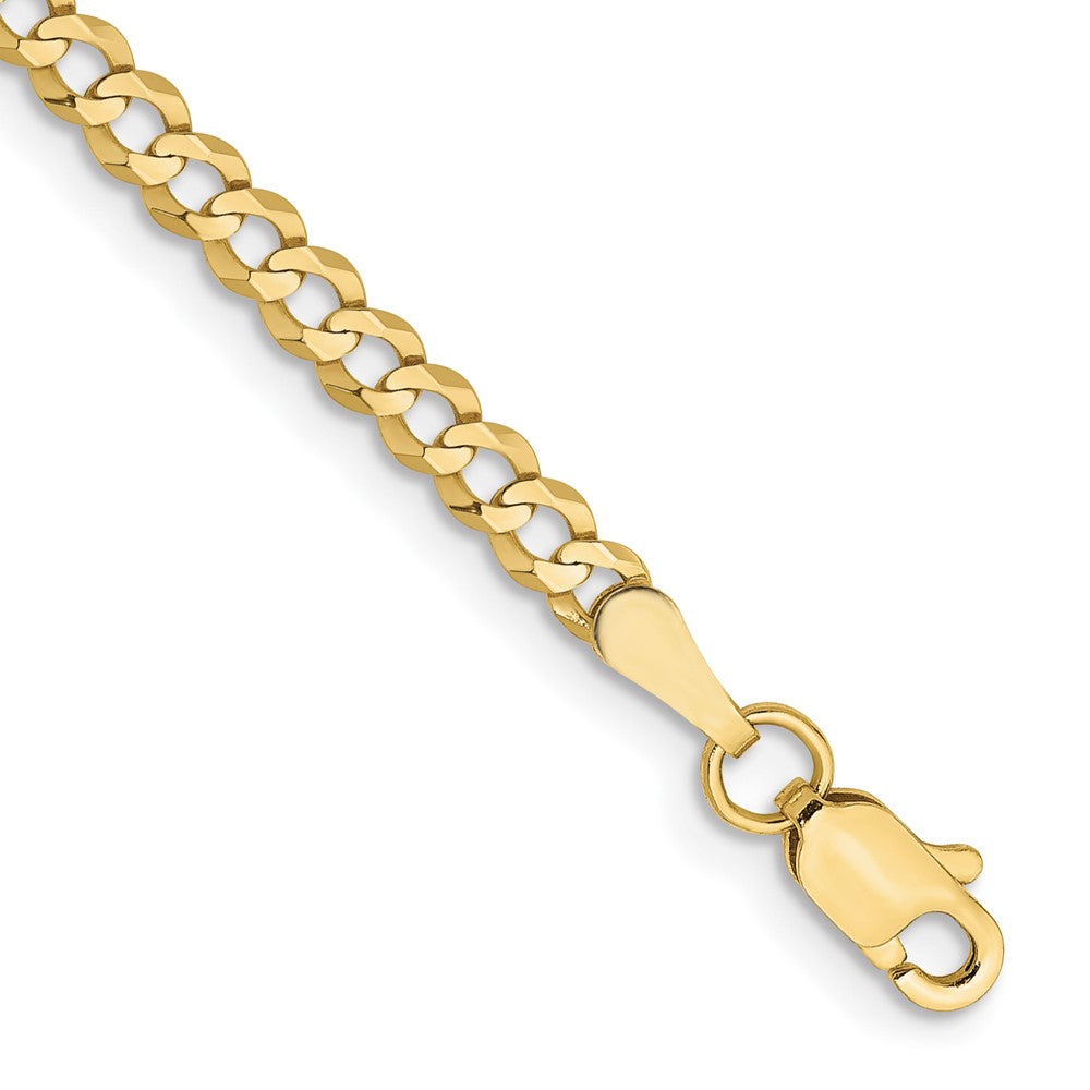 10K Gelbgold 3.1mm Leicht Flach Kubanisch Gliederarmband