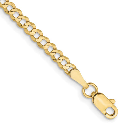 10K Gelbgold 3.1mm Leicht Flach Kubanisch Gliederarmband