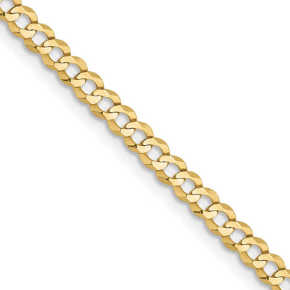 10K Gelbgold 3.1mm Leicht Flach Kubanisch Halskette