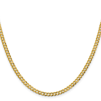 10K Gelbgold 3.7mm Leicht Flach Kubanisch Halskette