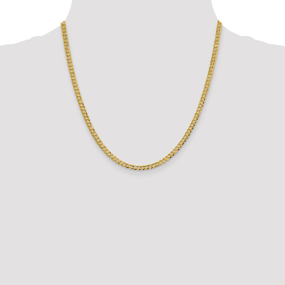 10K Gelbgold 3.7mm Leicht Flach Kubanisch Halskette