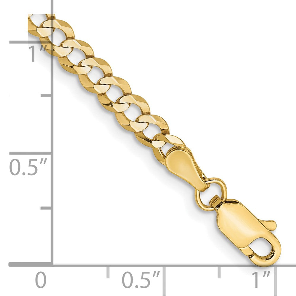 10K Gelbgold 3.7mm Leicht Flach Kubanisch Gliederarmband