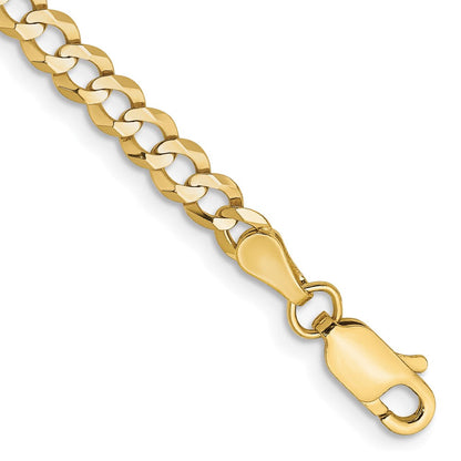 10K Gelbgold 3.7mm Leicht Flach Kubanisch Gliederarmband