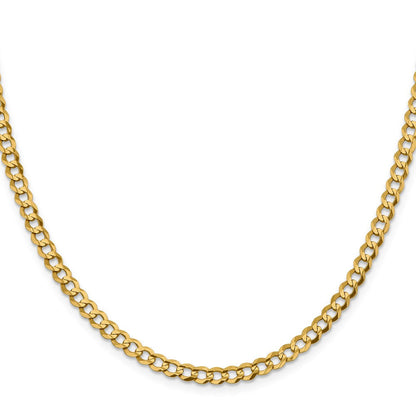 10K Gelbgold 4.7mm Leicht Flach Kubanisch Halskette