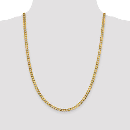 10K Gelbgold 4.7mm Leicht Flach Kubanisch Halskette