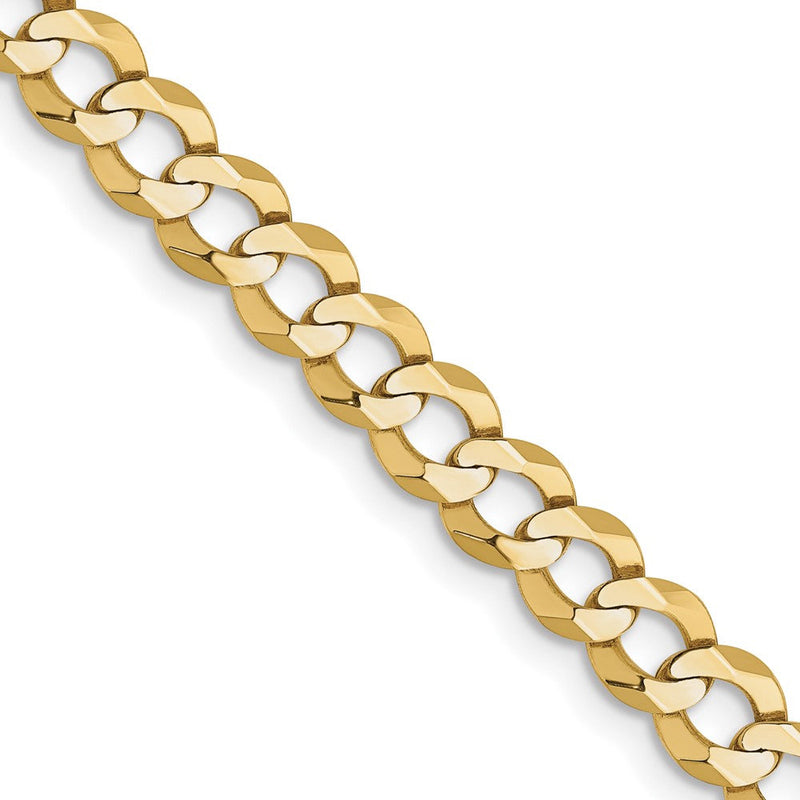 10K Gelbgold 4.7mm Leicht Flach Kubanisch Halskette