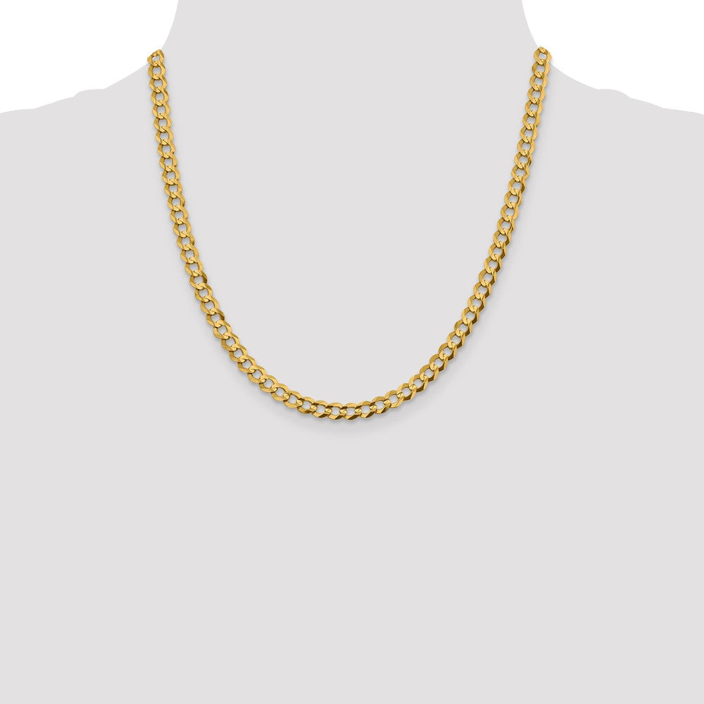 10K Gelbgold 5.9mm Leicht Flach Kubanisch Halskette