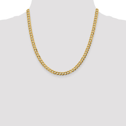 10K Gelbgold 5.9mm Leicht Flach Kubanisch Halskette