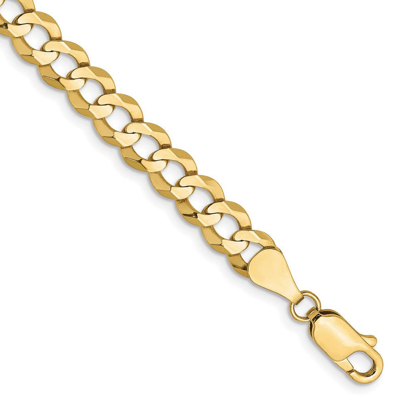 10K Gelbgold 5.9mm Leicht Flach Kubanisch Gliederarmband
