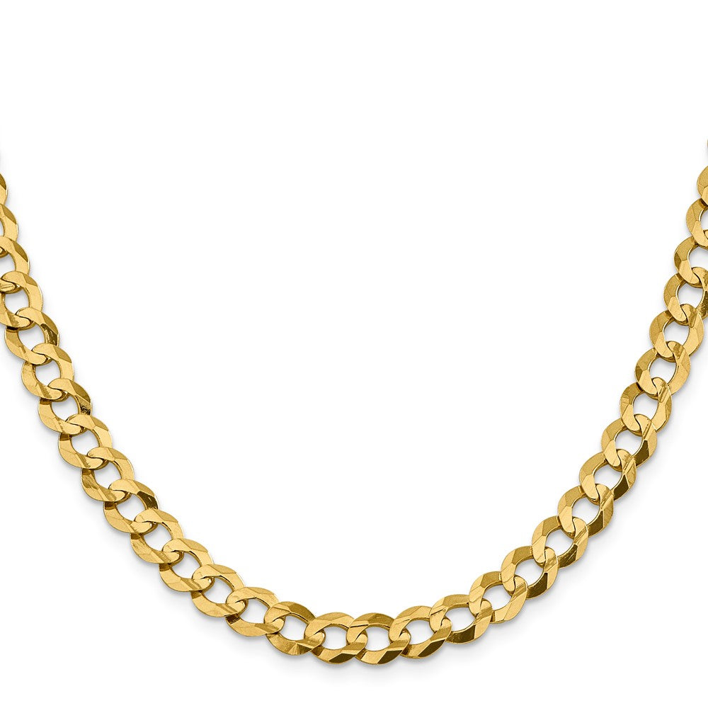 10K Gelbgold 8.3mm Leicht Flach Kubanisch Halskette
