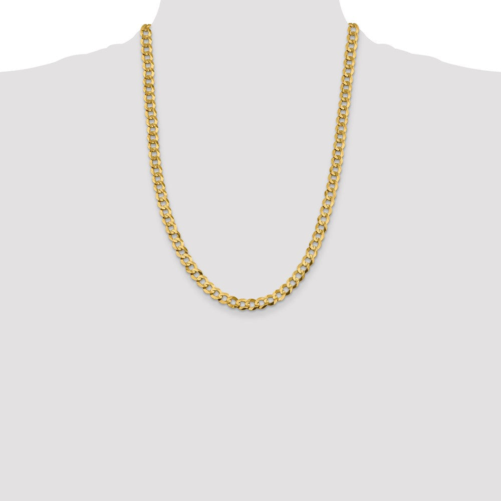 10K Gelbgold 8.3mm Leicht Flach Kubanisch Halskette