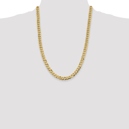 10K Gelbgold 8.3mm Leicht Flach Kubanisch Halskette