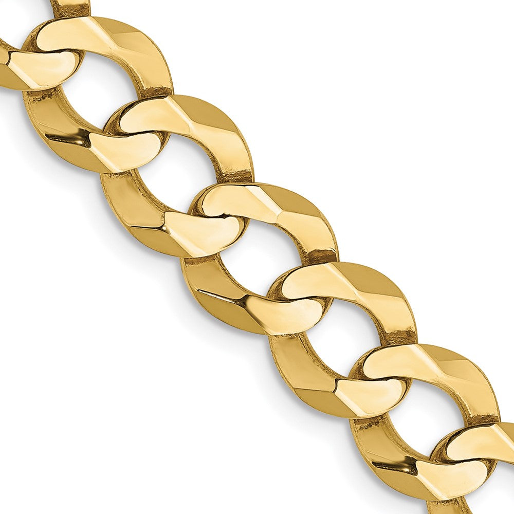 10K Gelbgold 8.3mm Leicht Flach Kubanisch Halskette