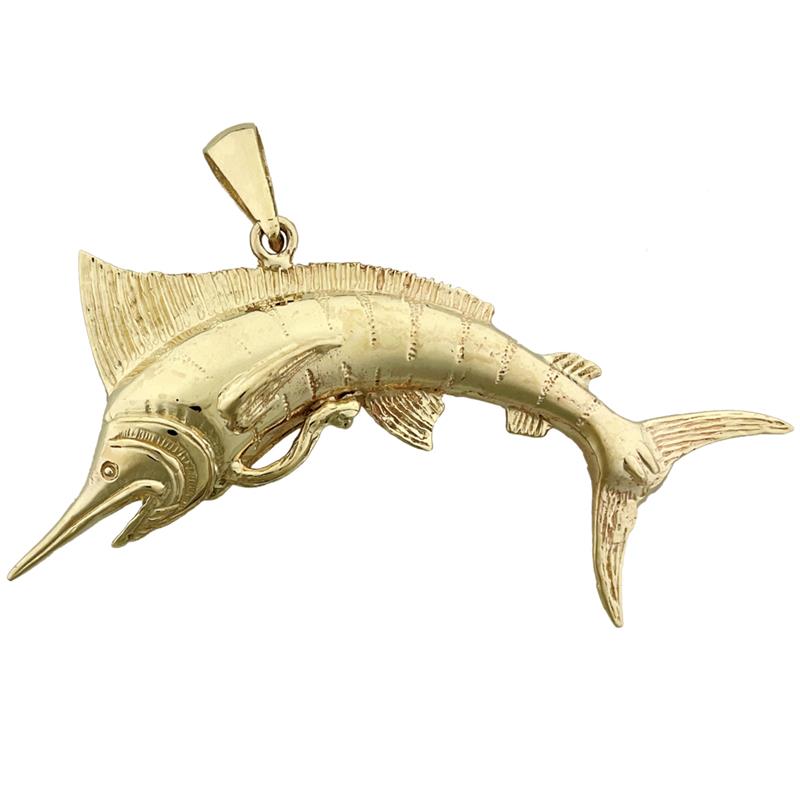 585 Gold 3-D Marlin-Anhänger