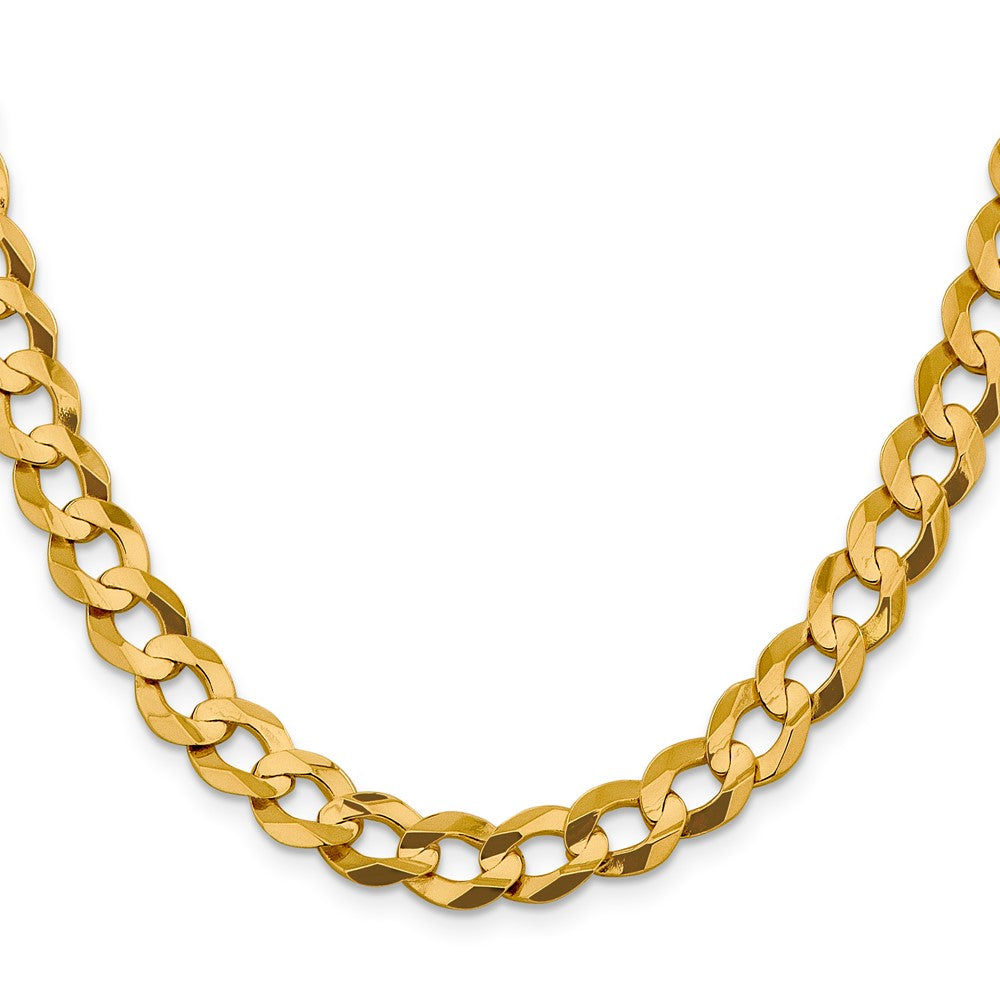 10K Gelbgold 9.4mm Leicht Flach Kubanisch Halskette