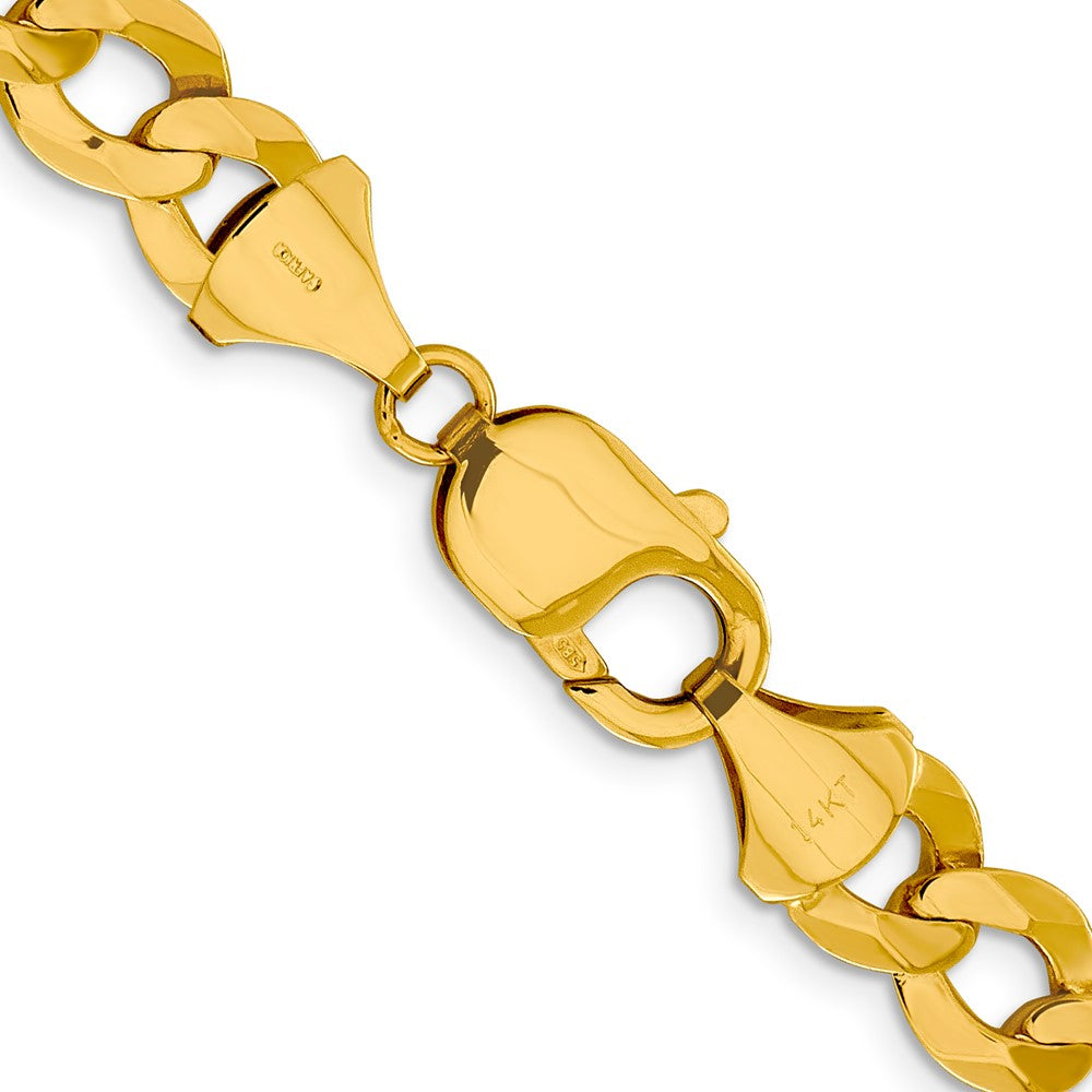 10K Gelbgold 9.4mm Leicht Flach Kubanisch Halskette