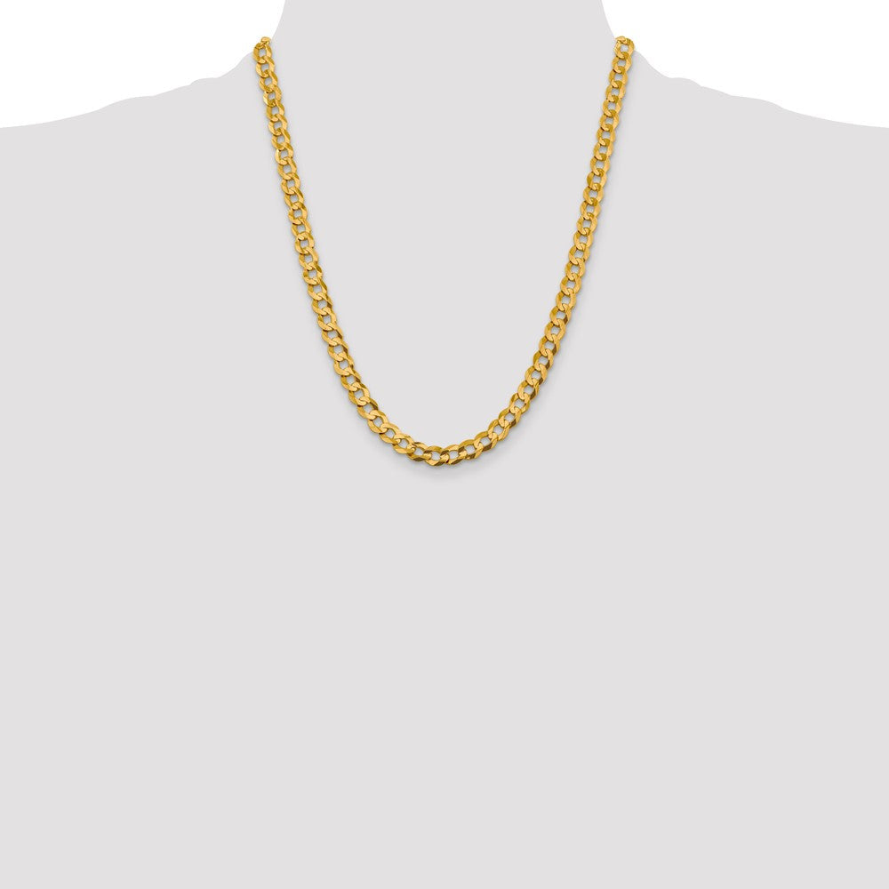 10K Gelbgold 9.4mm Leicht Flach Kubanisch Halskette