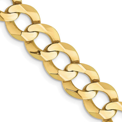 10K Gelbgold 9.4mm Leicht Flach Kubanisch Halskette