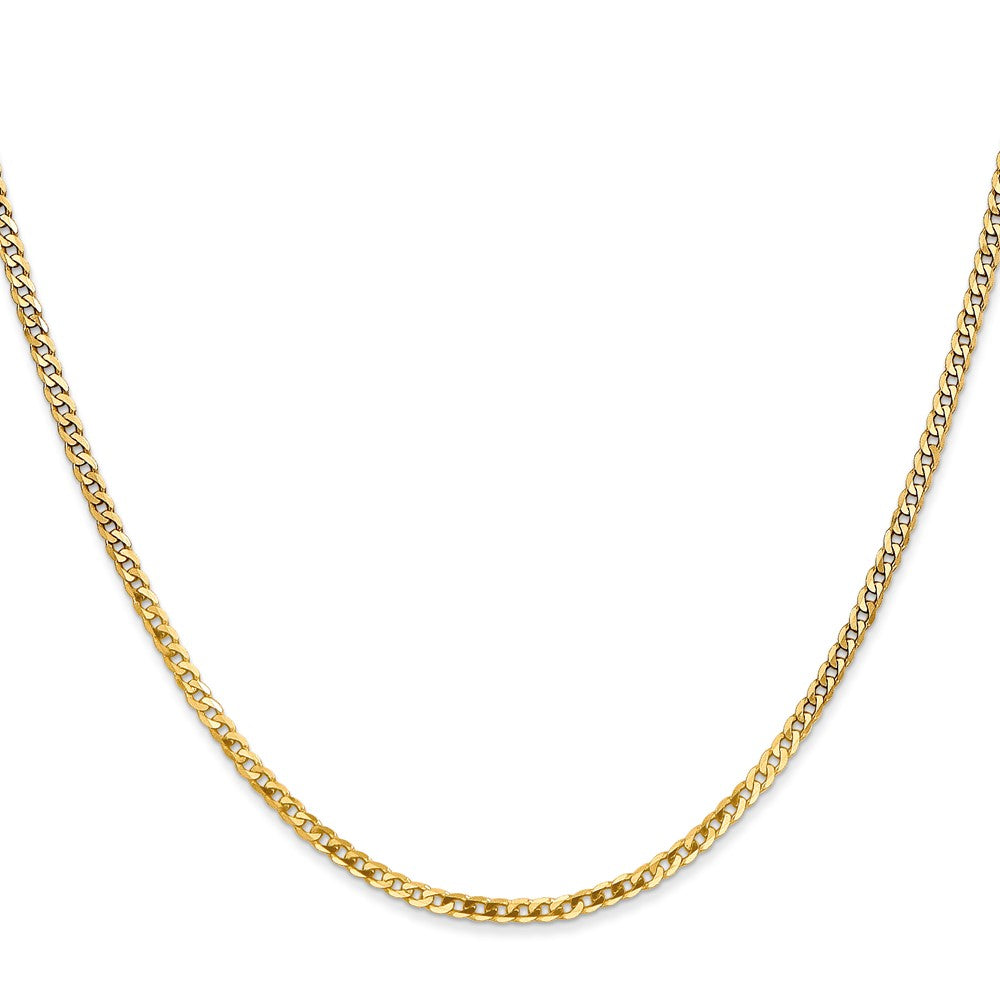 10K Gelbgold 2.2mm Flach Abgeschrägt Panzer Halskette