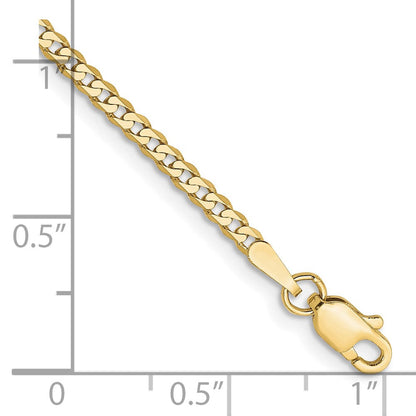 10K Gelbgold 2.2mm Flach Abgeschrägt Panzer Gliederarmband