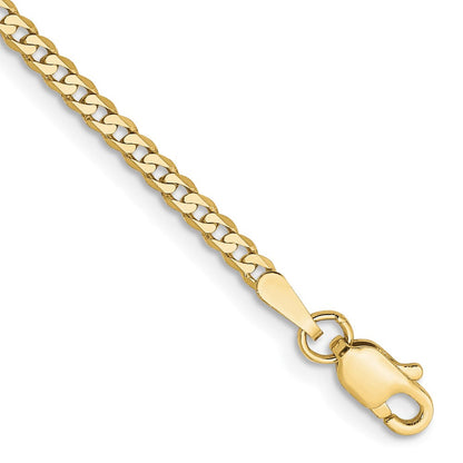 10K Gelbgold 2.2mm Flach Abgeschrägt Panzer Gliederarmband