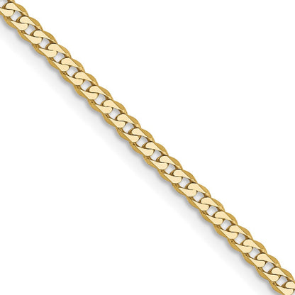 10K Gelbgold 2.2mm Flach Abgeschrägt Panzer Halskette